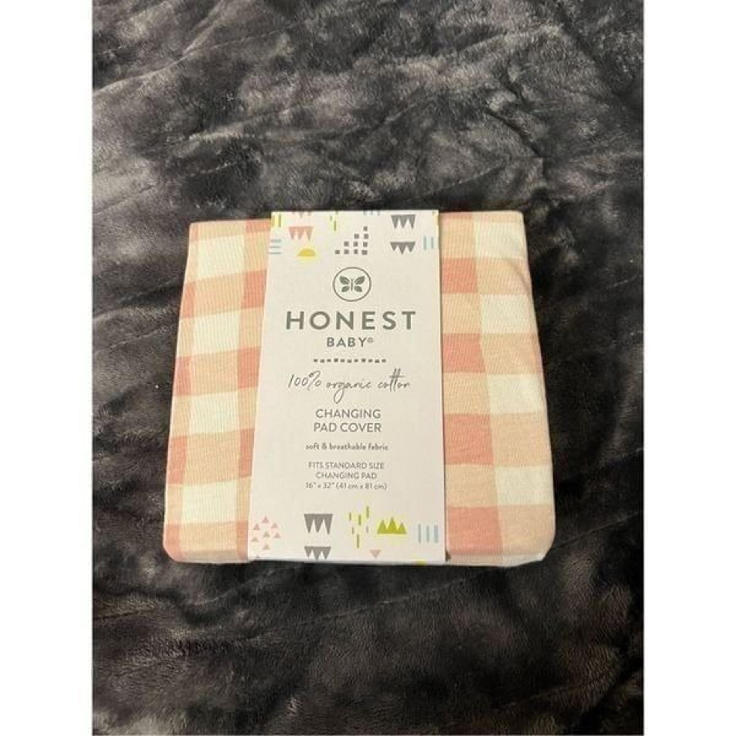 Honest Baby 100% Organic Cotton Pink Plaid Changing Pad Cover Soft & Breathable