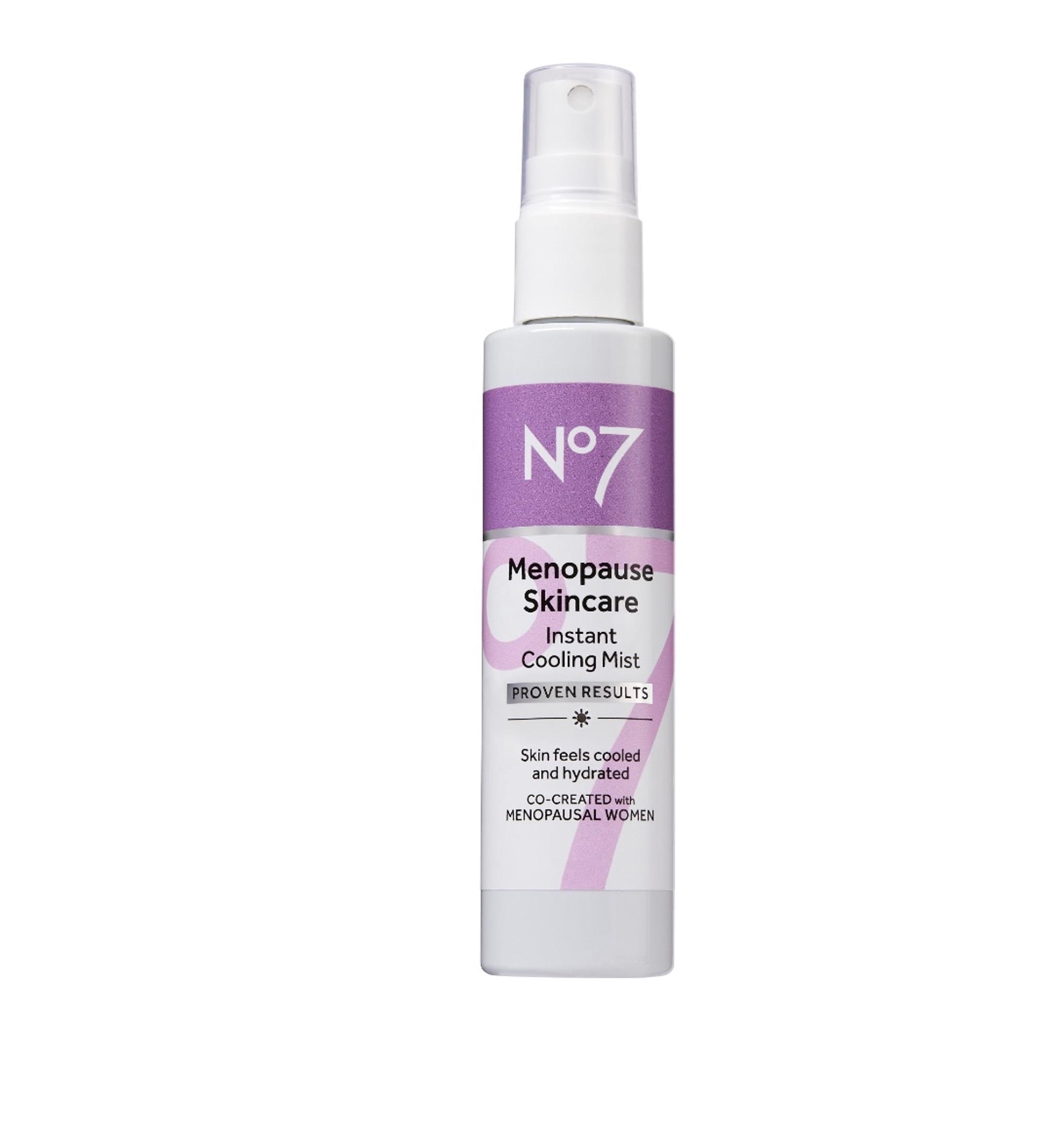 No7 Menopause Skincare Instant Cooling Mist with Rose Water and Moisturizing Gly