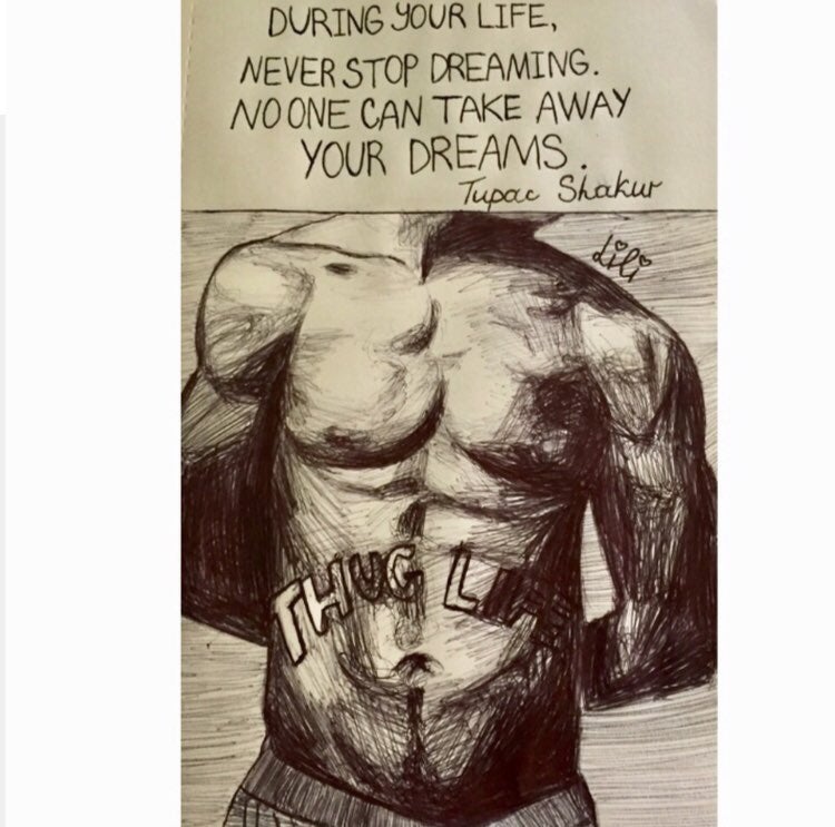 Sketch with Tupac body on Sketch Paper b