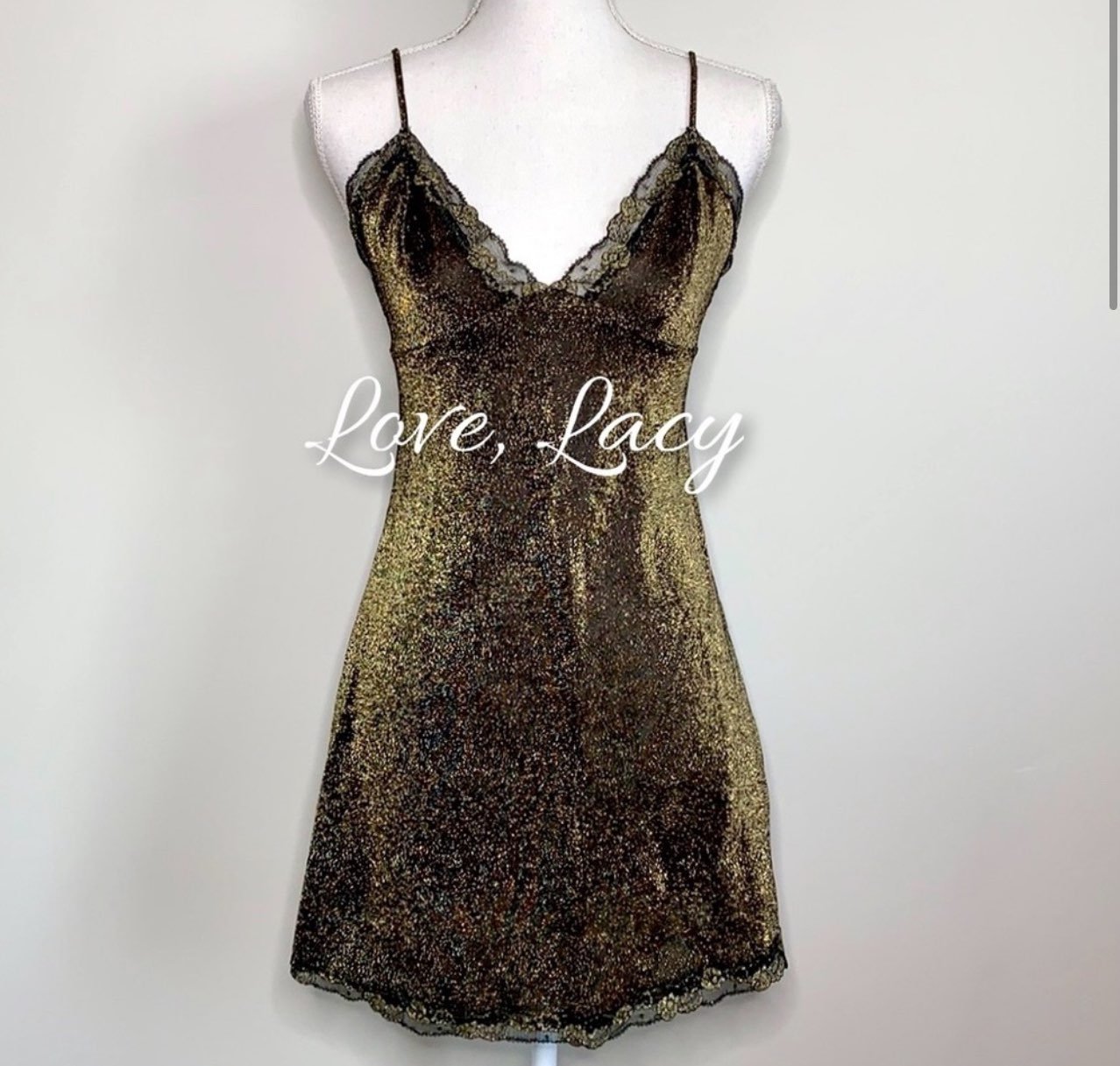 Victoria’s Secret Gold Shimmer Slip Dress