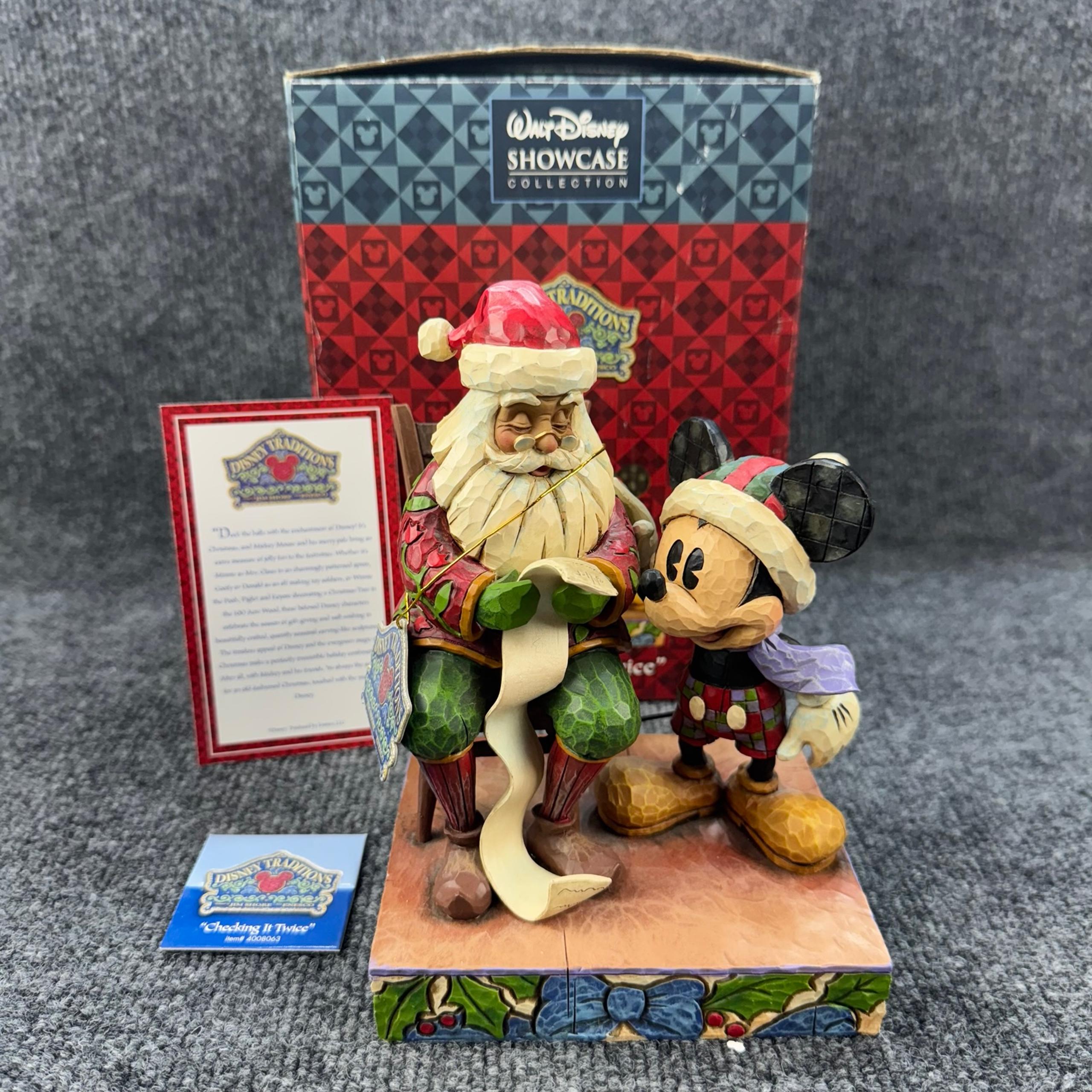 Jim Shore Disney “Checking it Twice” Mickey Mouse Santa Claus Christmas 4008063