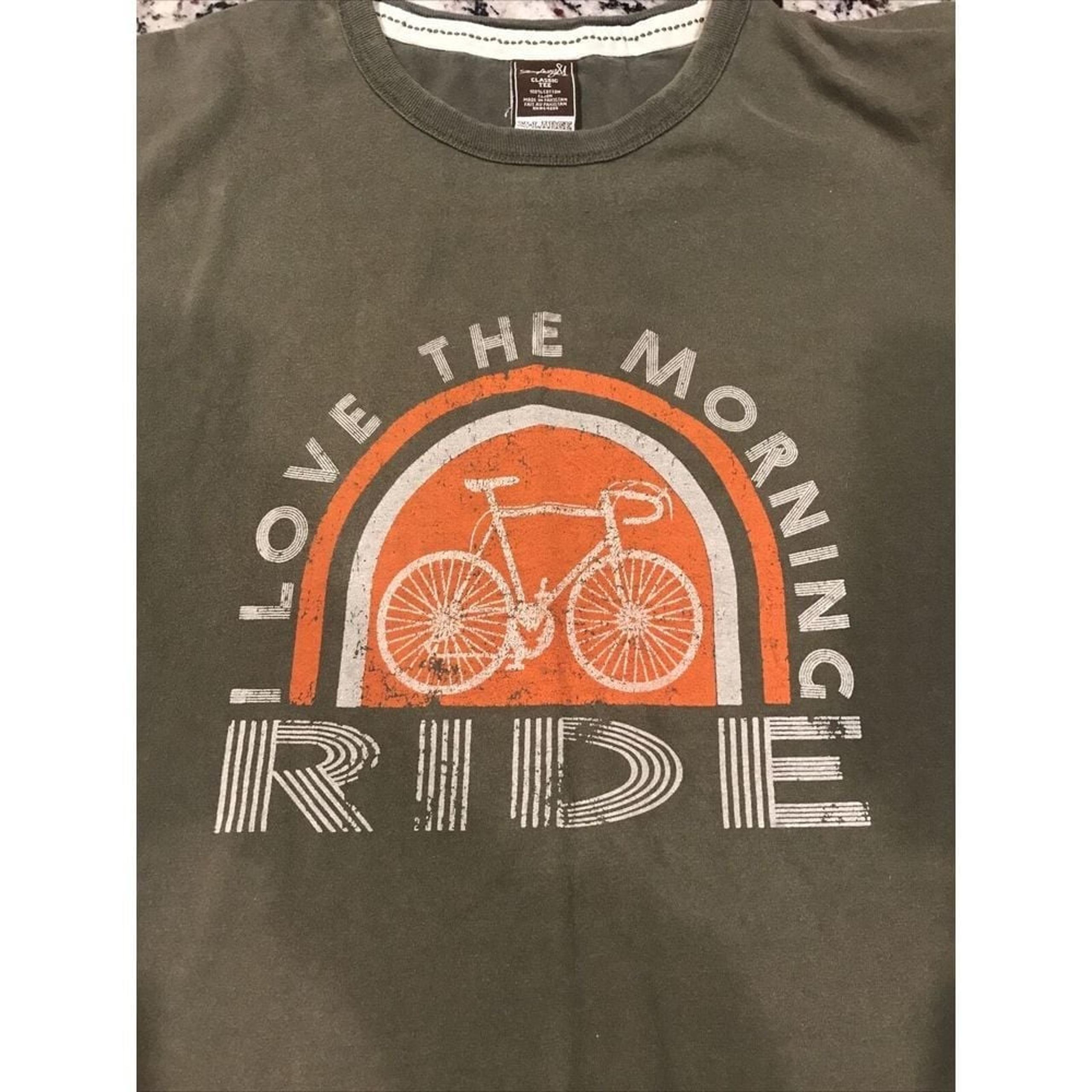 Love The Morning Ride Biking Bike Bicycle Company 81 XL T Shirt Green