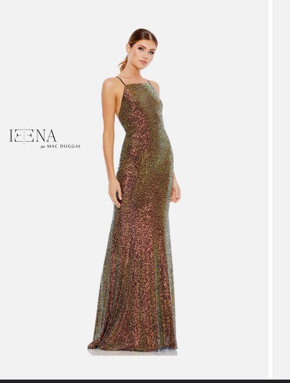 Mac Duggal Sequins Gown Formal Multicolor Mermaid Long Dress
