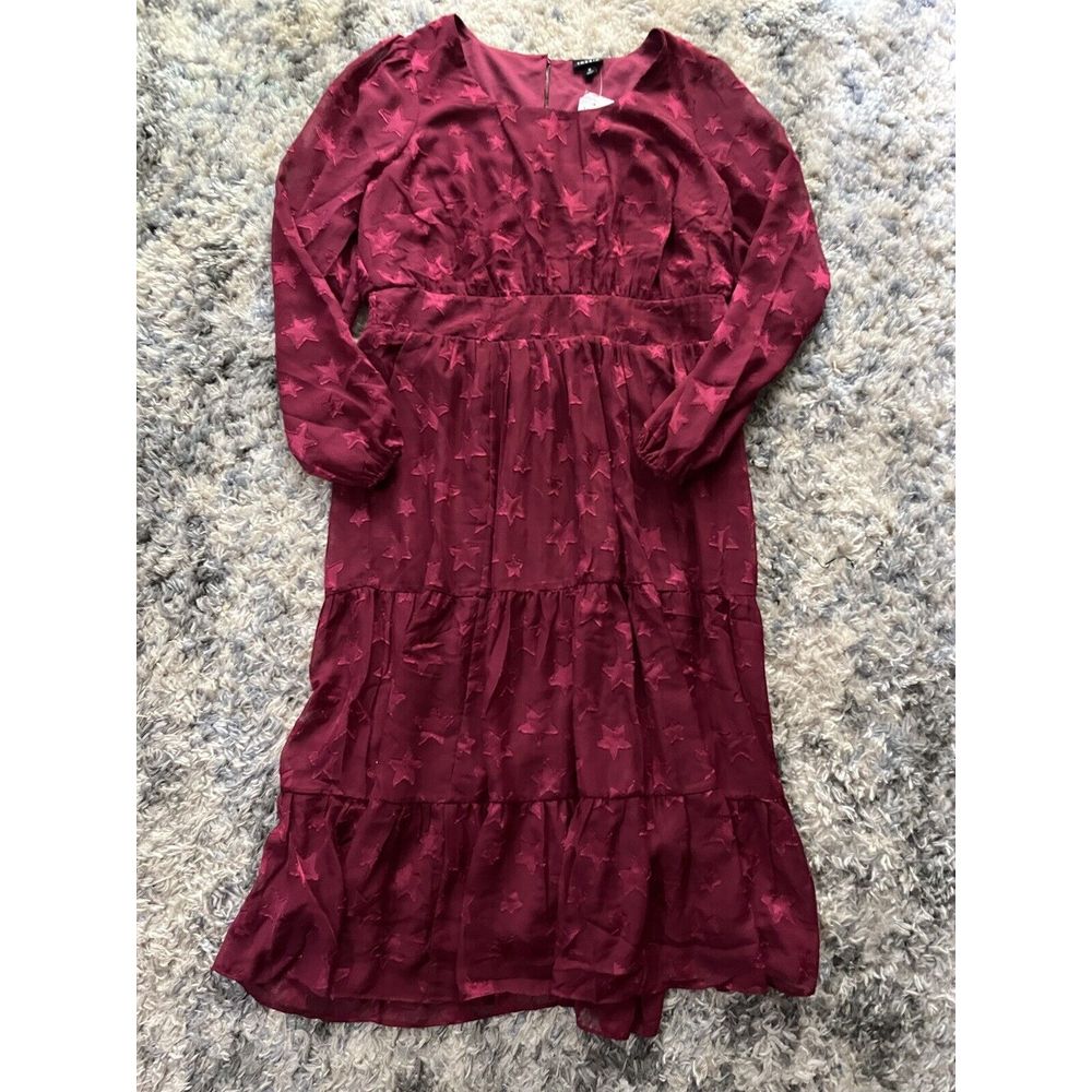 Torrid Midi Clip Dot Chiffon Tiered Dress Plus Size 0 L 12 #D13886 NWT