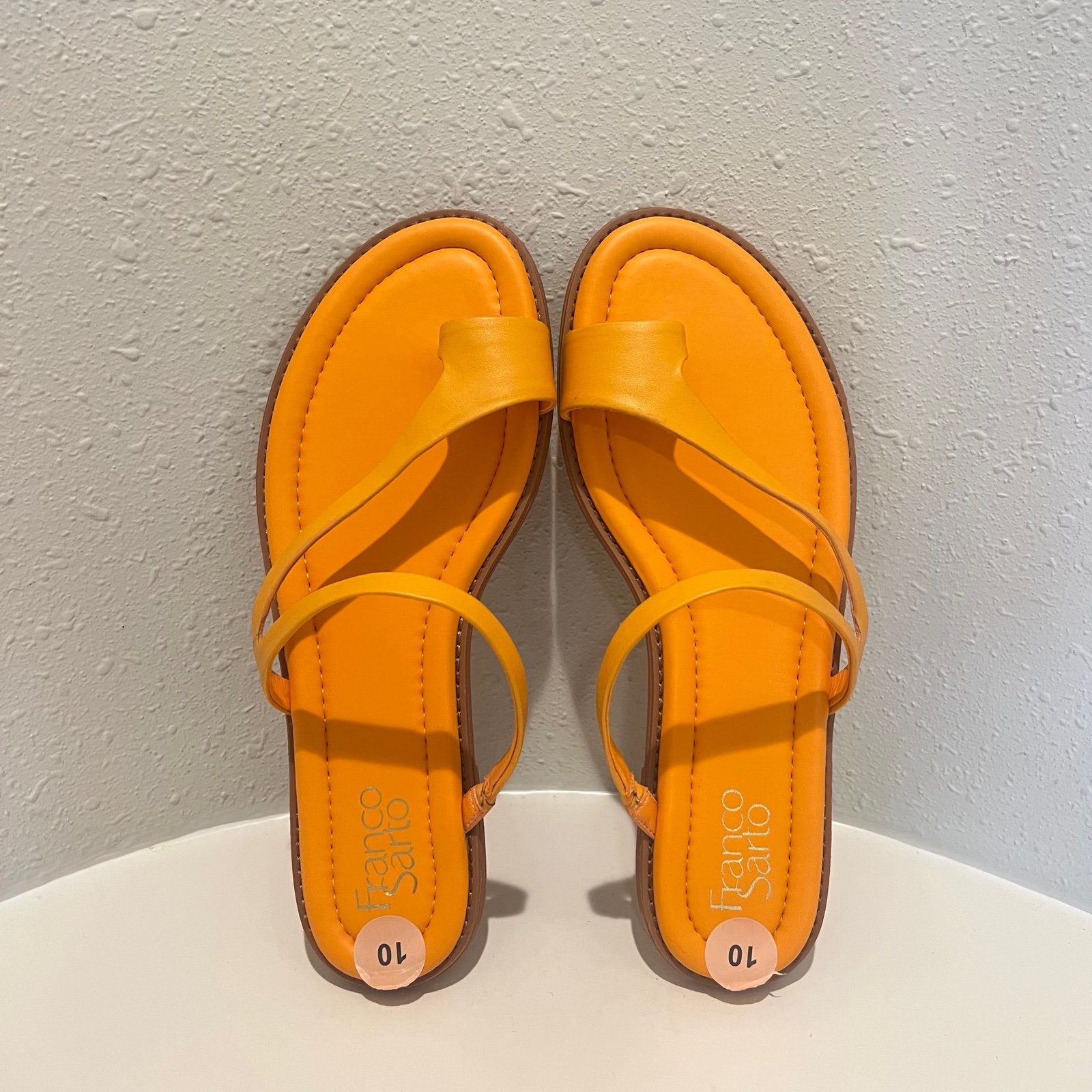 Franco Sarto Orange Leather Women’s Slip On Sandals/Sz:10/NEW