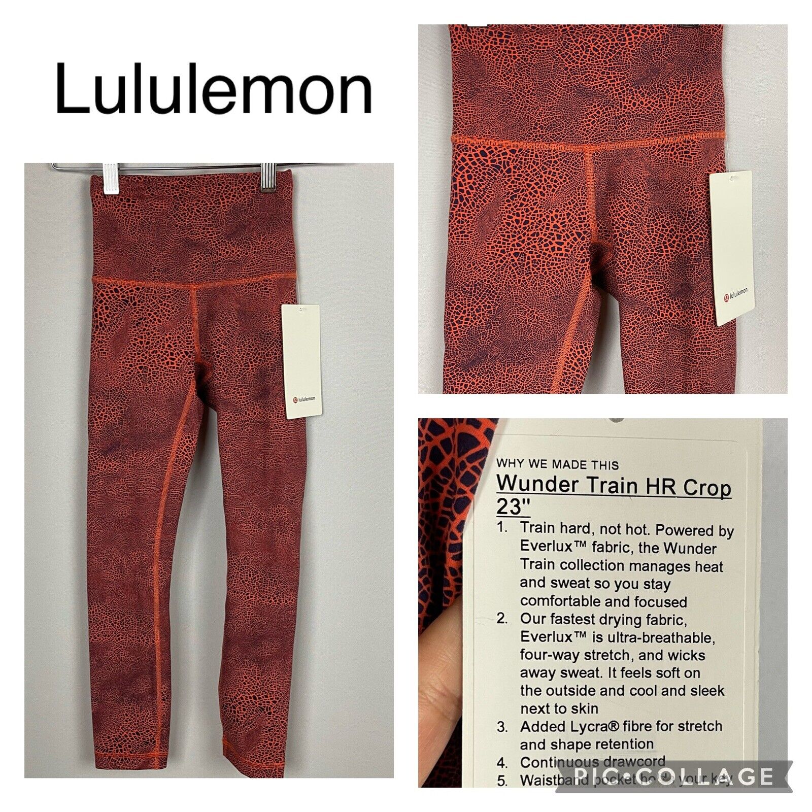 lululemon wunder train hr crop 23” size 0 NEW