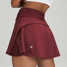 Lululemon Play Off The Pleats Mid Rise Skirt Sz 14 In Red Merlot