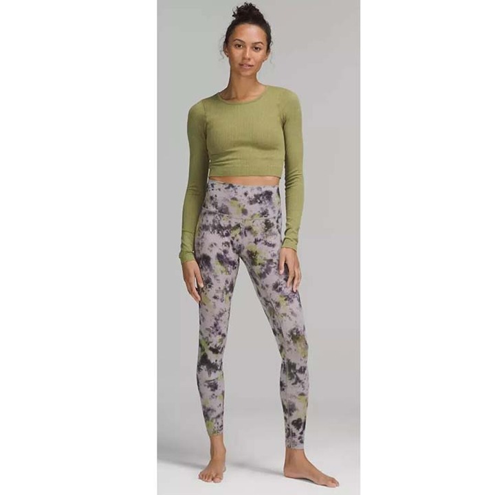 Lululemon Align Super HR Pant 25 Leggings Mauve Gray Multi Radial Tye Dye 10