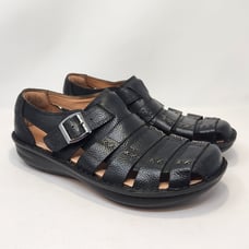 Alegria Mens Martinique Black Tumble Leather Fisherman Sandals Size 44 US !0