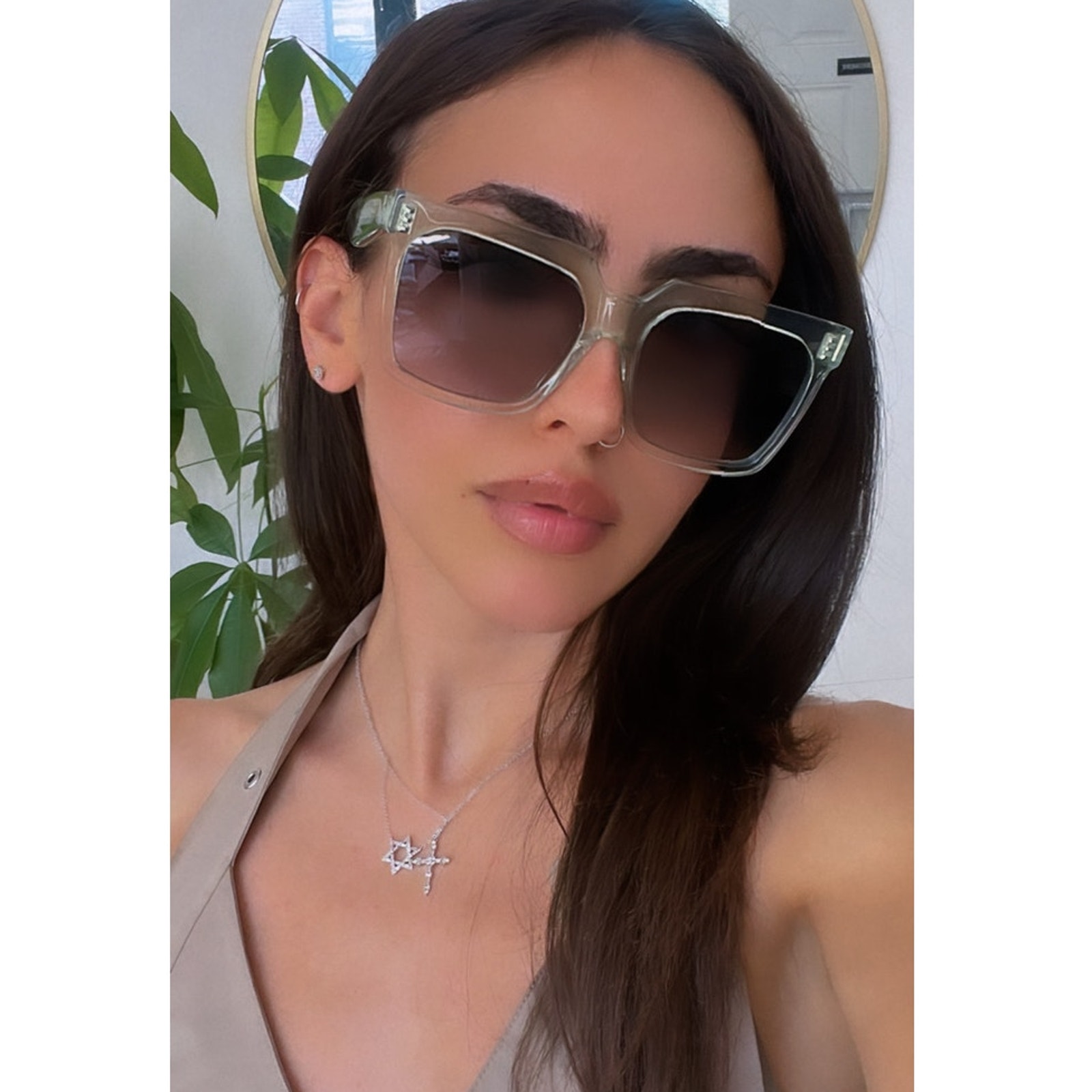 NEW Celine CL4055IN Tilda Square Sunglasses in Green