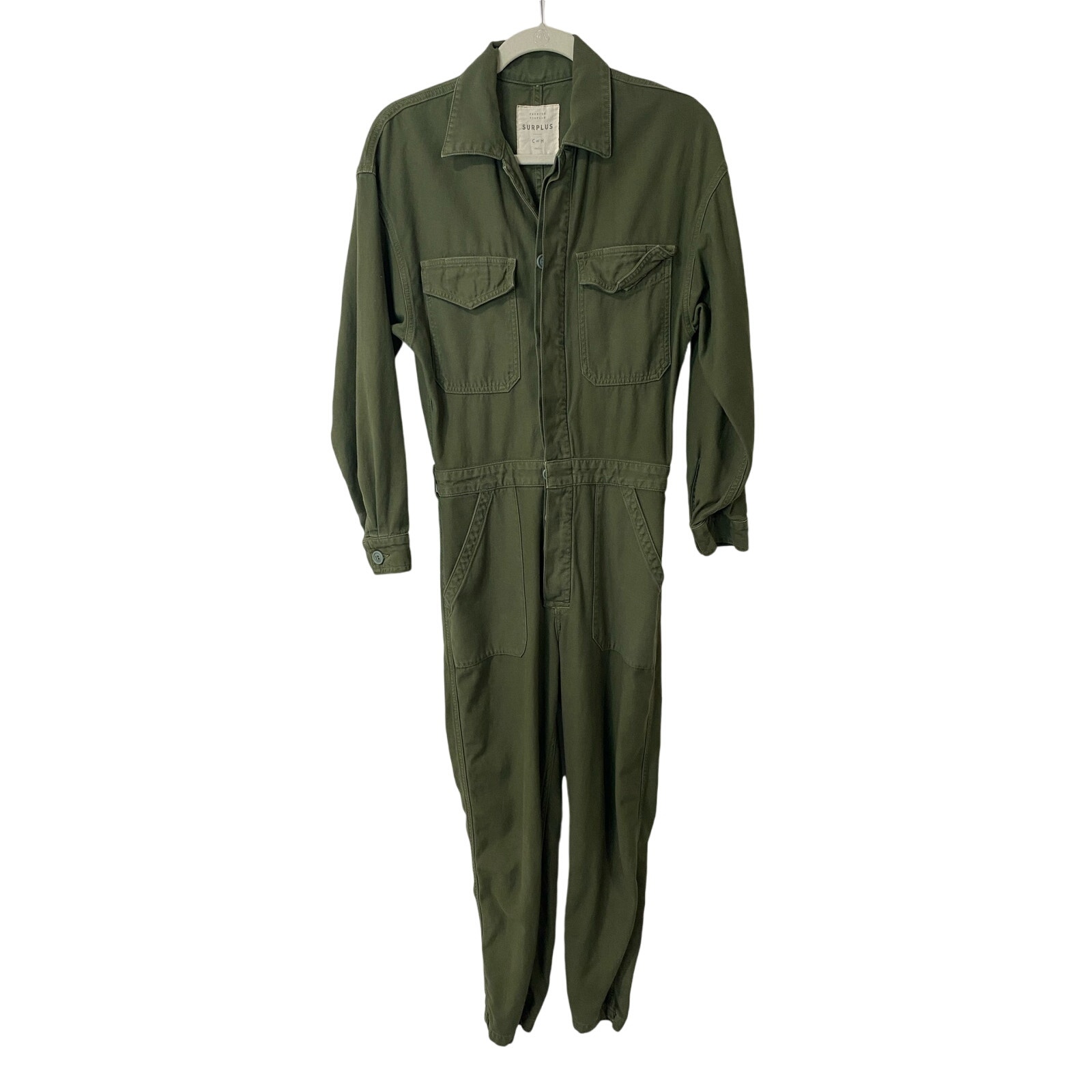 Citizens of Humanity Marta Jumpsuit Cotton Green Small Surplus Slouchy