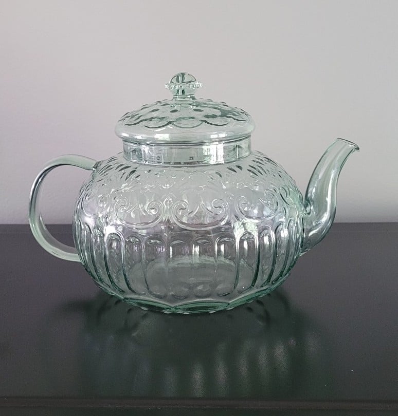 Pressed glass victorian style teapot