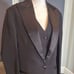 Women’s Formal Wedding Black Tuxedo 3 Piece Suit Satin Peak Lapel Size 14 NEW