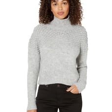 Free People Bradley Textured Popcorn Knit Turtleneck Sweater in Light Grey Sz XS