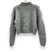 Free People Bradley Textured Popcorn Knit Turtleneck Sweater in Light Grey Sz XS