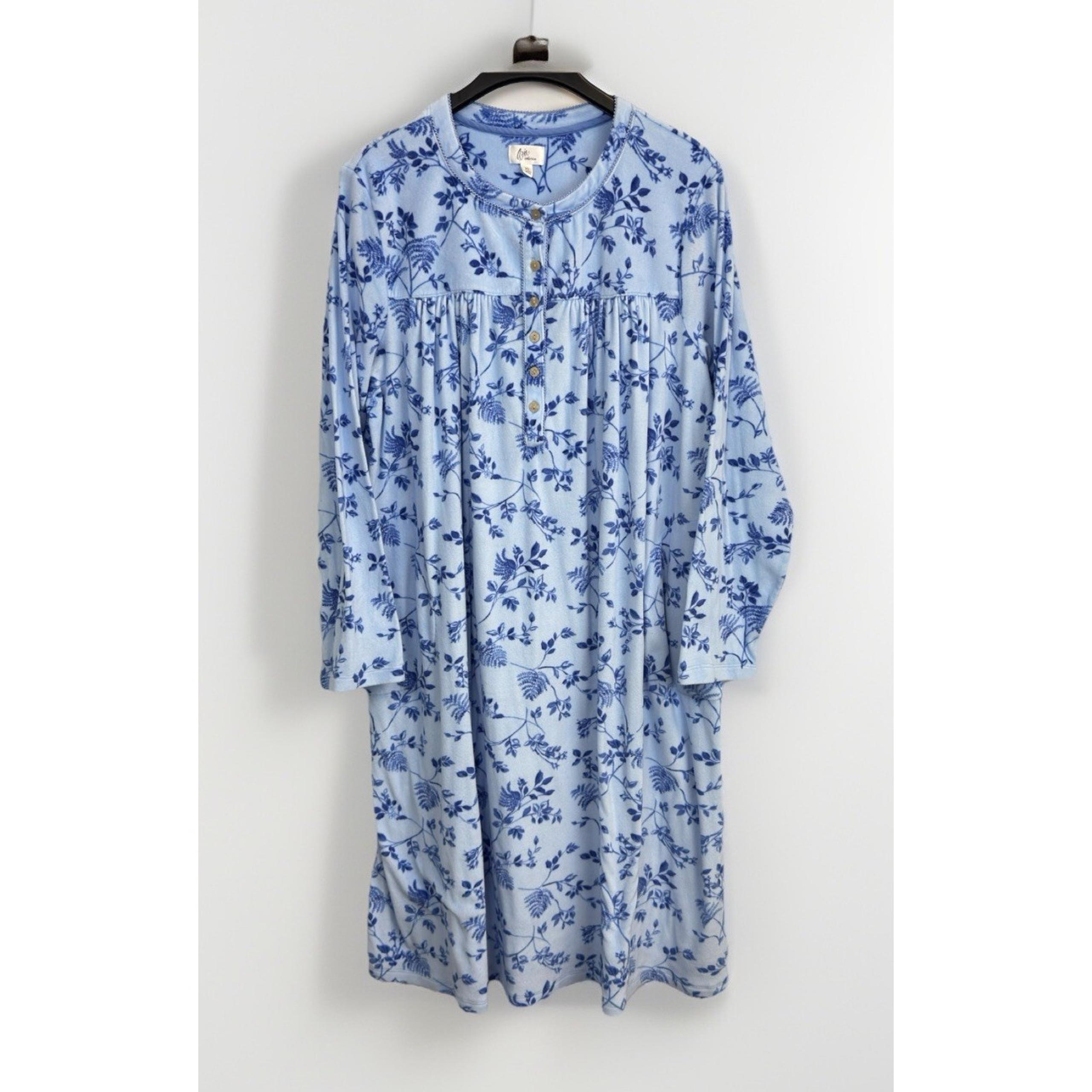 Aria Collection Women's -Size XL- Knit Velour Long Sleeve Ballet Nightgown, SOFT