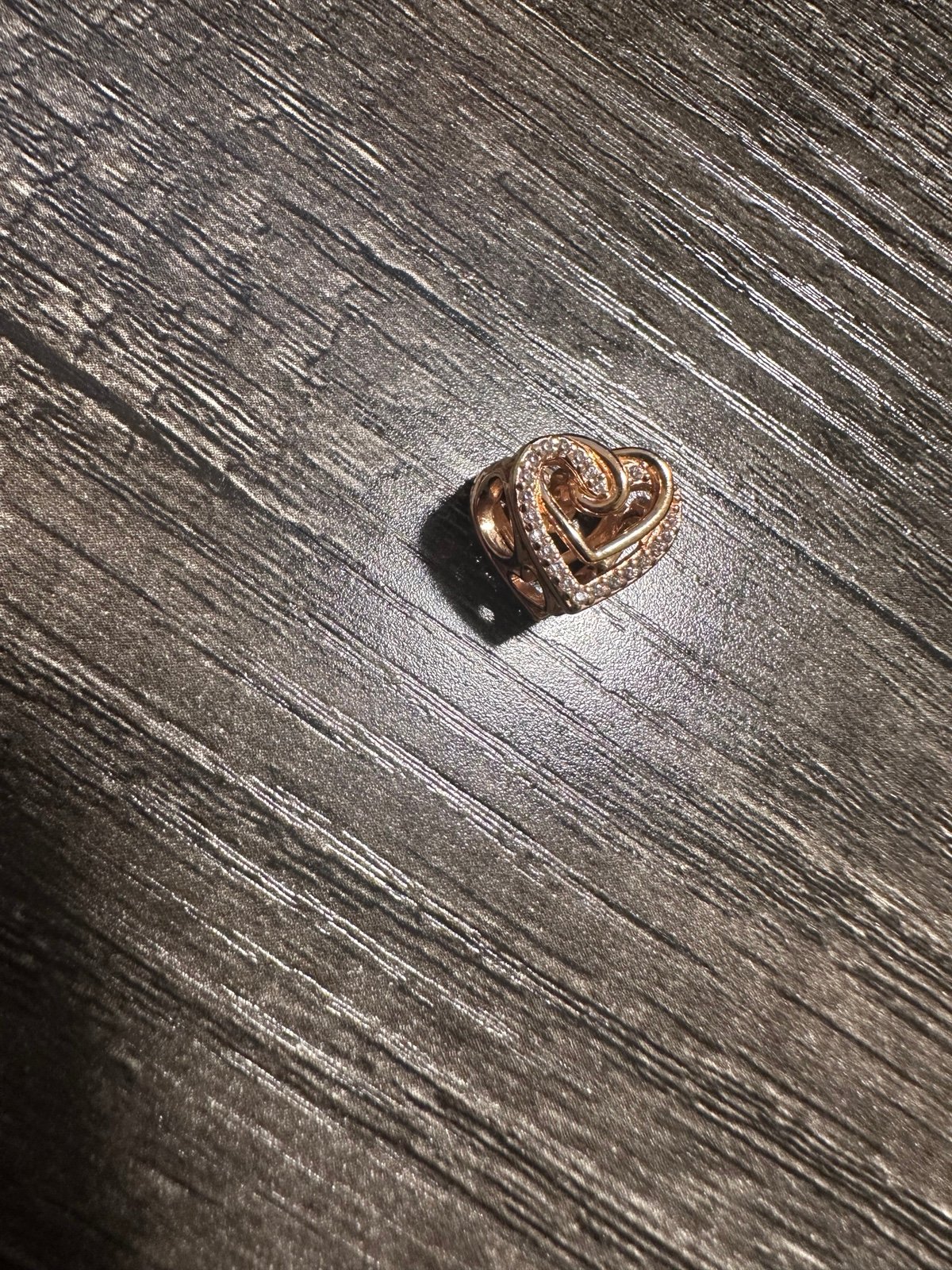 Pandora Sparkling Entwind Hearts charm Rose Gold