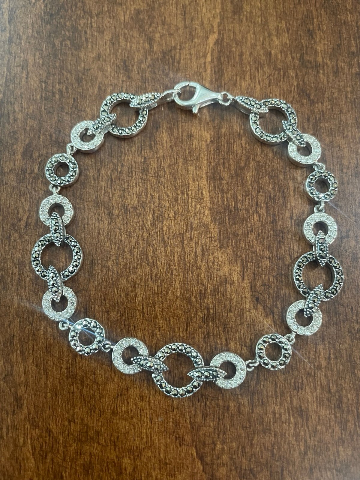 Sterling Silver Marcasite Art Deco Revival Bracelet
