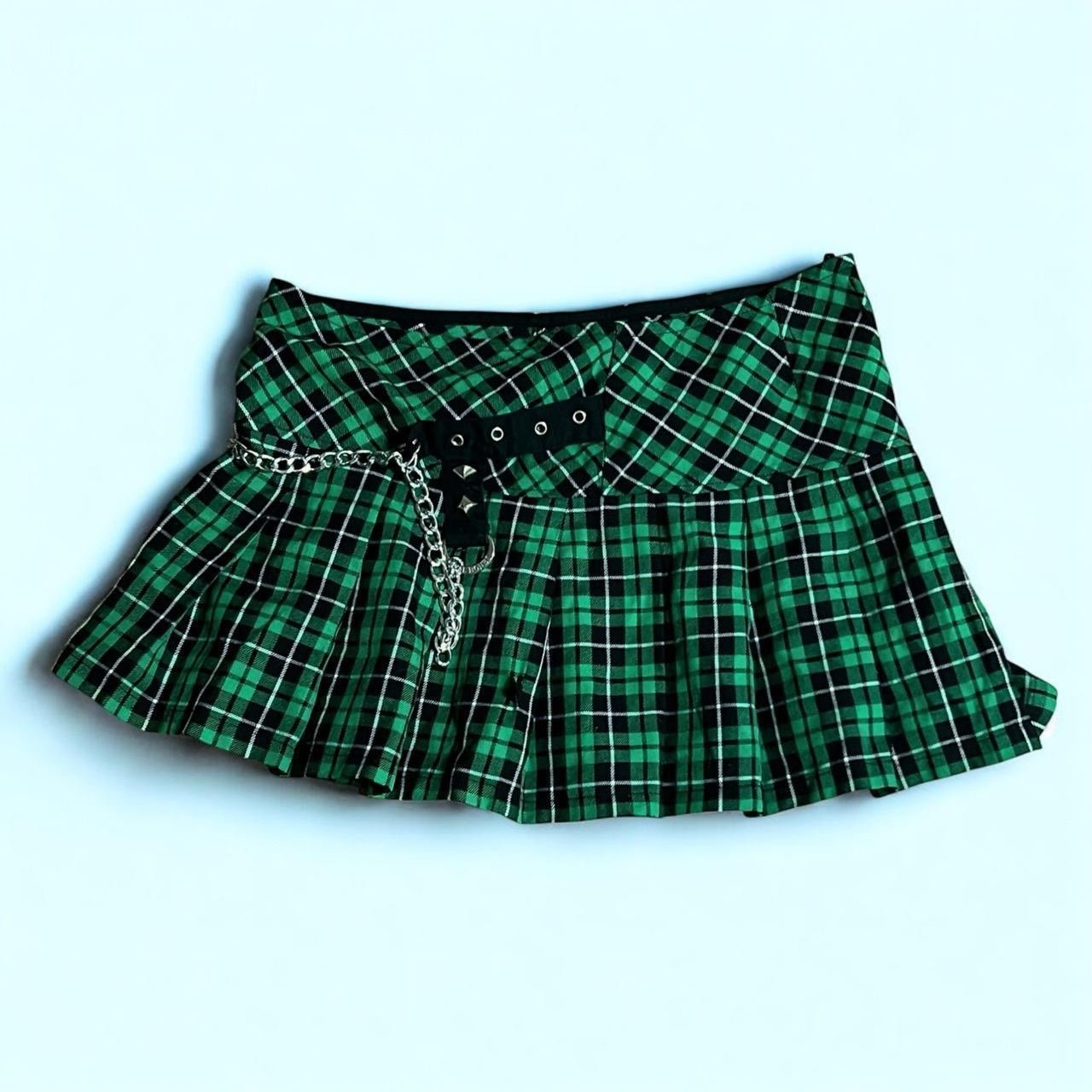 Brand New, Never Worn, Royal Bones By Tripp Green Plaid Skirt Without Tags