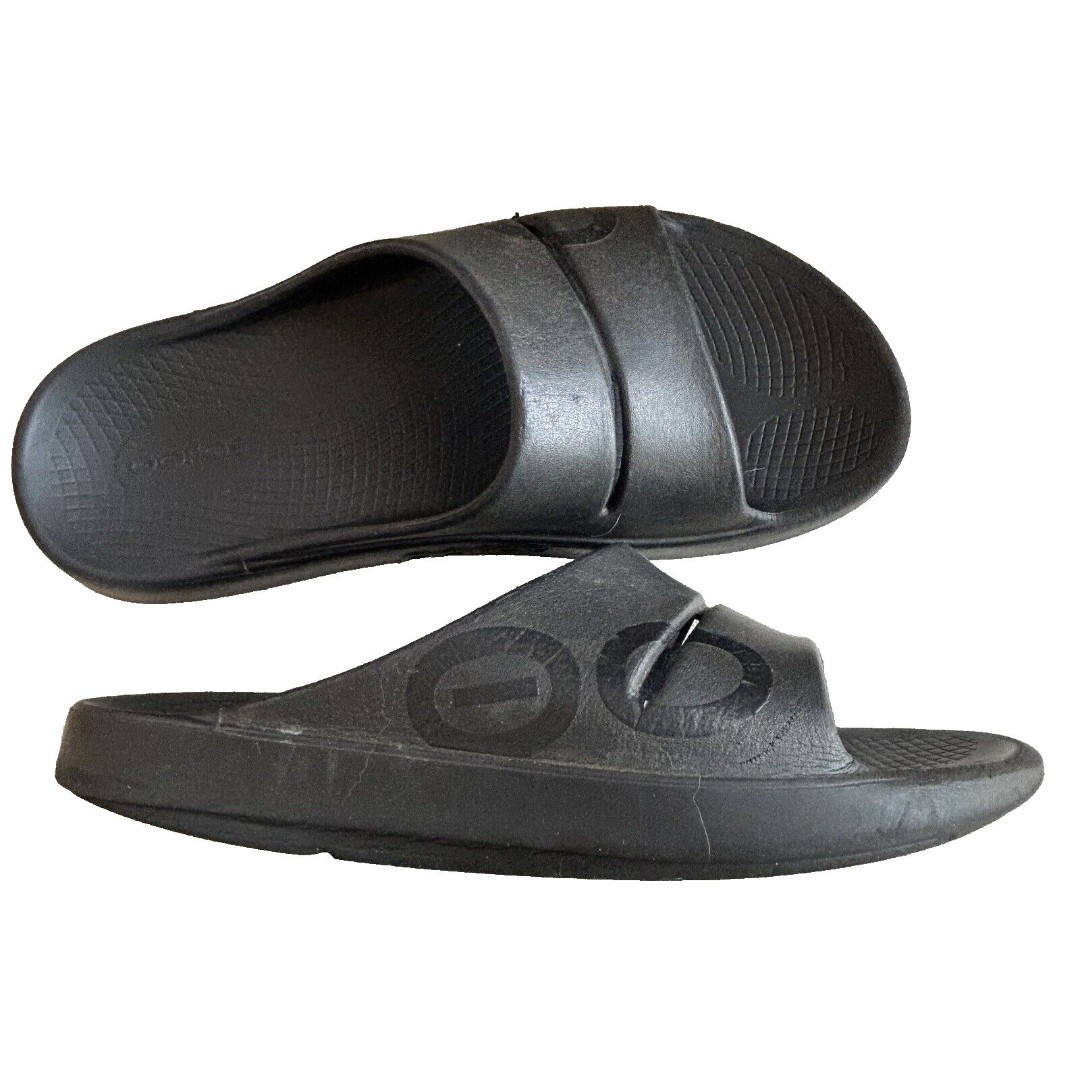 Oofos Original Sandal Slides Size 8 Mens 10 Womens Black Comfort Shoes Outdoor