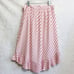 LOFT Pink White Striped Ruffle Hem Skirt