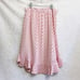 LOFT Pink White Striped Ruffle Hem Skirt