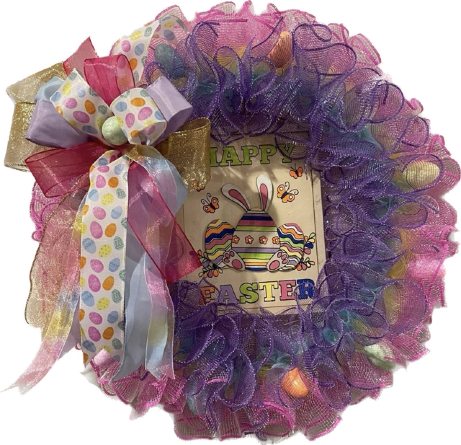 Easter light weight Deco mesh wreath (FINAL PRICE 65))