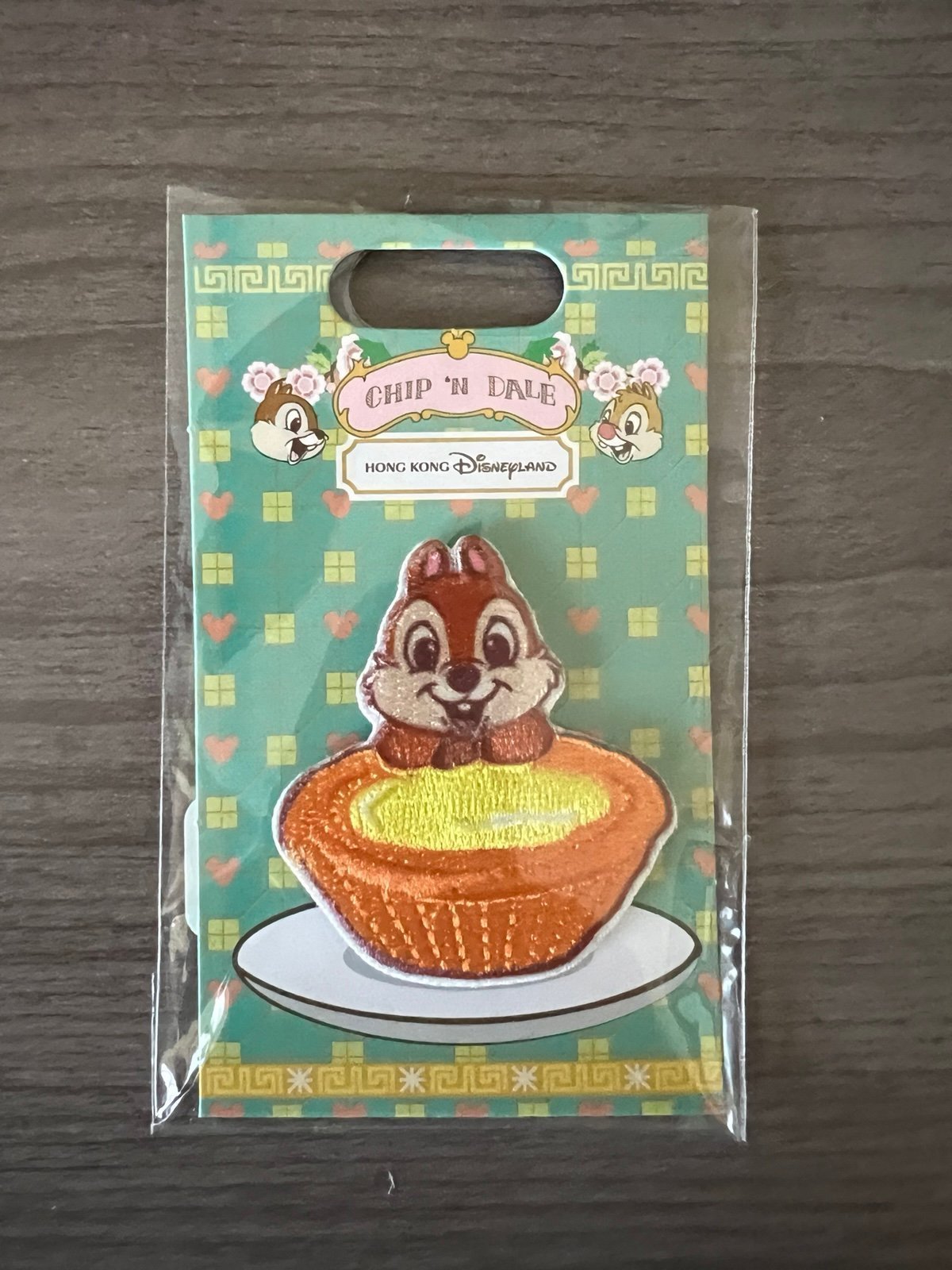Chip With Heritage Egg Tart Magnet Hong Kong Disneyland Embroidery Magnet 2024