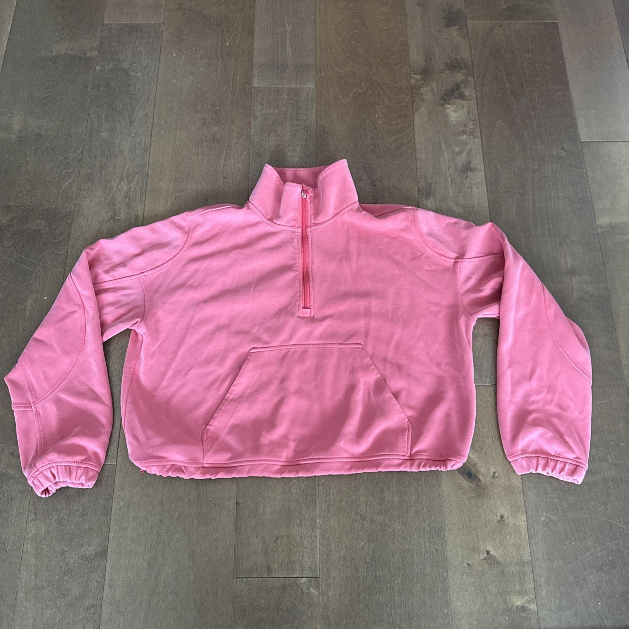 Lululemon Women's US10 Pink Brushed Softstreme Half Zip Sweatshirt LW3IDXS Shirt