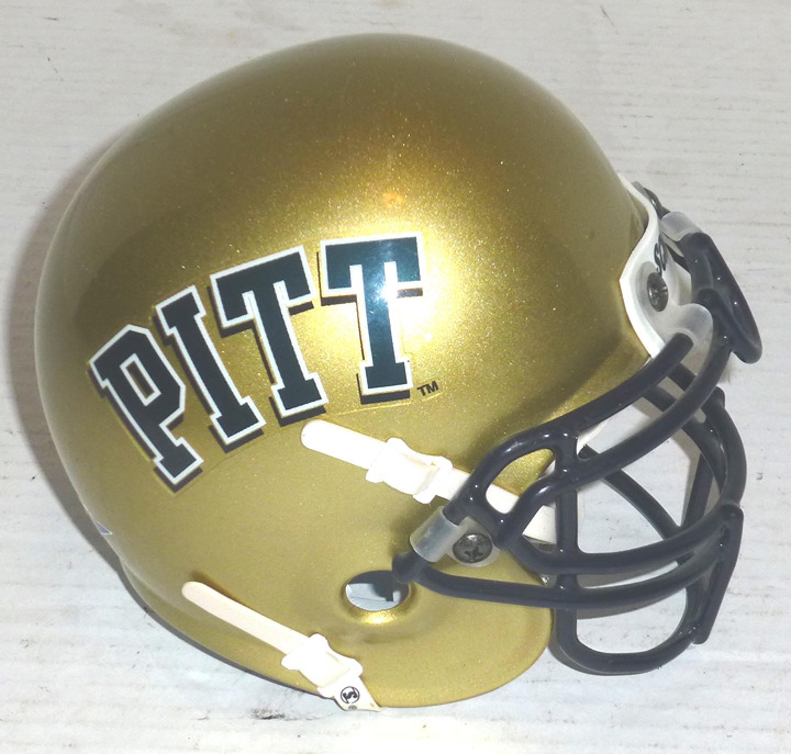 Schutt Pitt Panthers Gold Color Mini Helmet with Chin Strap