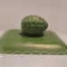 Vintage Klafetstrom Cast iron Enamelware Green & White Lidded Casserole Dish Swe