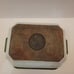 Vintage Klafetstrom Cast iron Enamelware Green & White Lidded Casserole Dish Swe