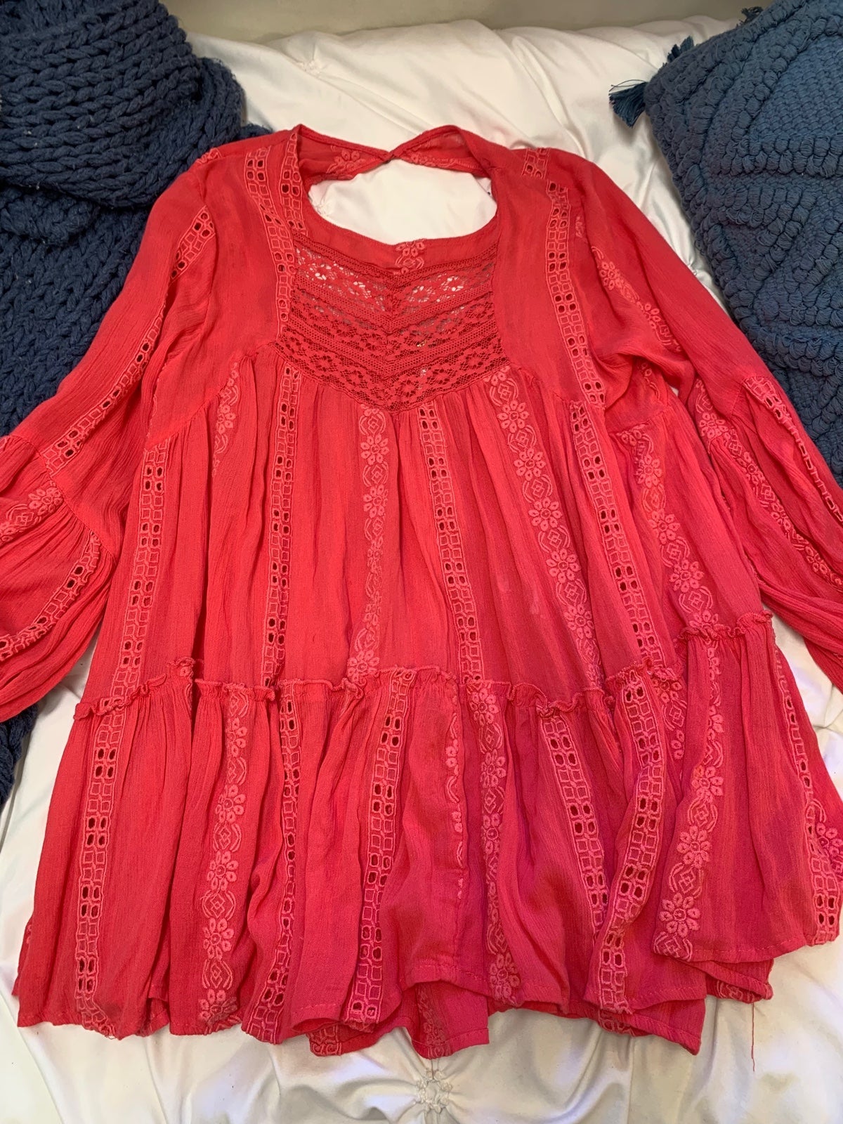 Free people mini dress tunic in pink
