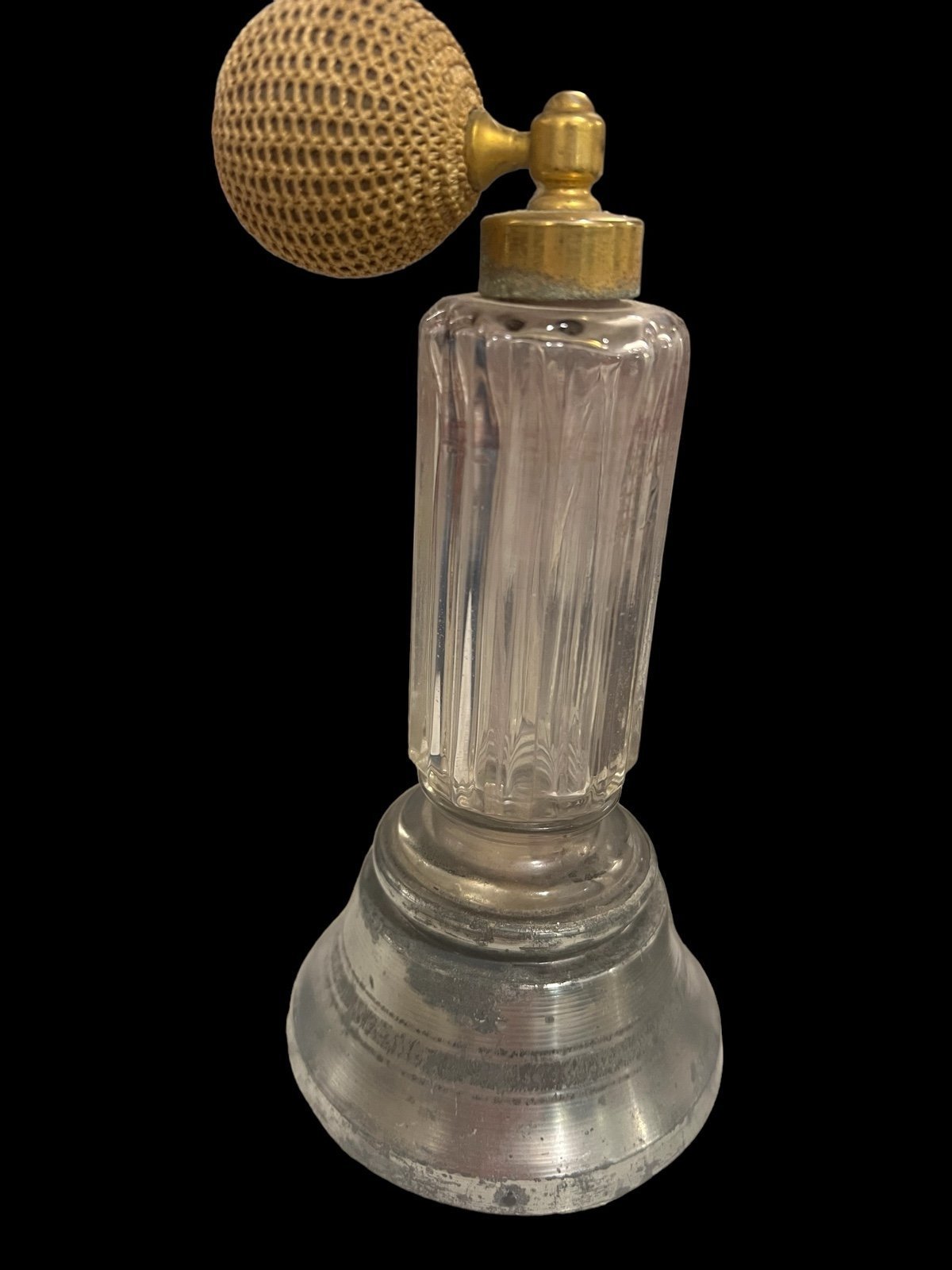 ANTIQUE MUSICAL SILVER PERFUME ATOMIZER BOTTLE