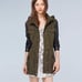 Talula Aritzia oversized faux leather sleeve utility jacket size XXXS greenblack
