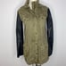 Talula Aritzia oversized faux leather sleeve utility jacket size XXXS greenblack