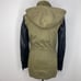 Talula Aritzia oversized faux leather sleeve utility jacket size XXXS greenblack