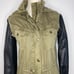 Talula Aritzia oversized faux leather sleeve utility jacket size XXXS greenblack