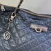 DKNY Dark Blue Quilted Leather Chain Tote