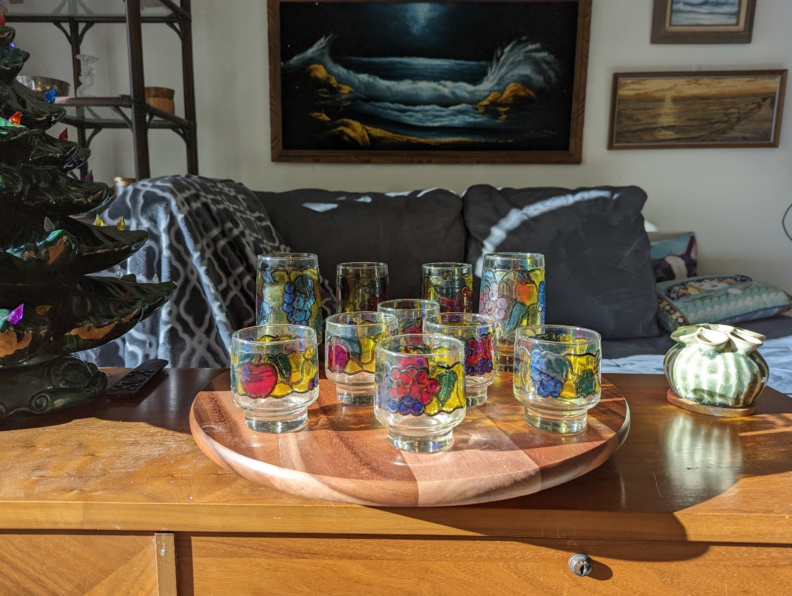 Vintage Glassware Set Libbey Stained Glass 10