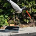 Hand carved hand painted wooden Storke bird carving sculpture from Bali-16x14x4