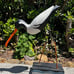 Hand carved hand painted wooden Storke bird carving sculpture from Bali-16x14x4