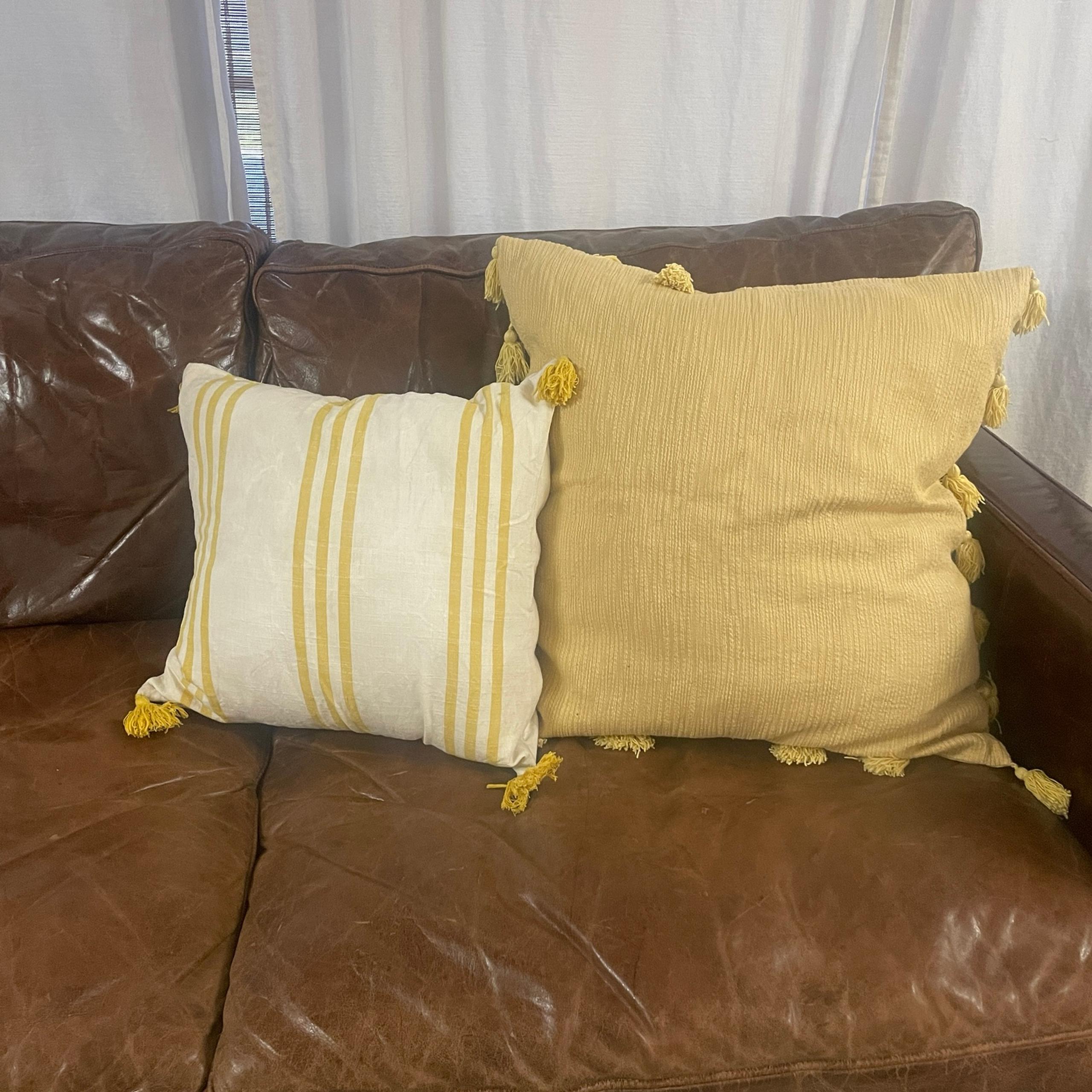 Oversize yellow tasse Magnolia pillow cover