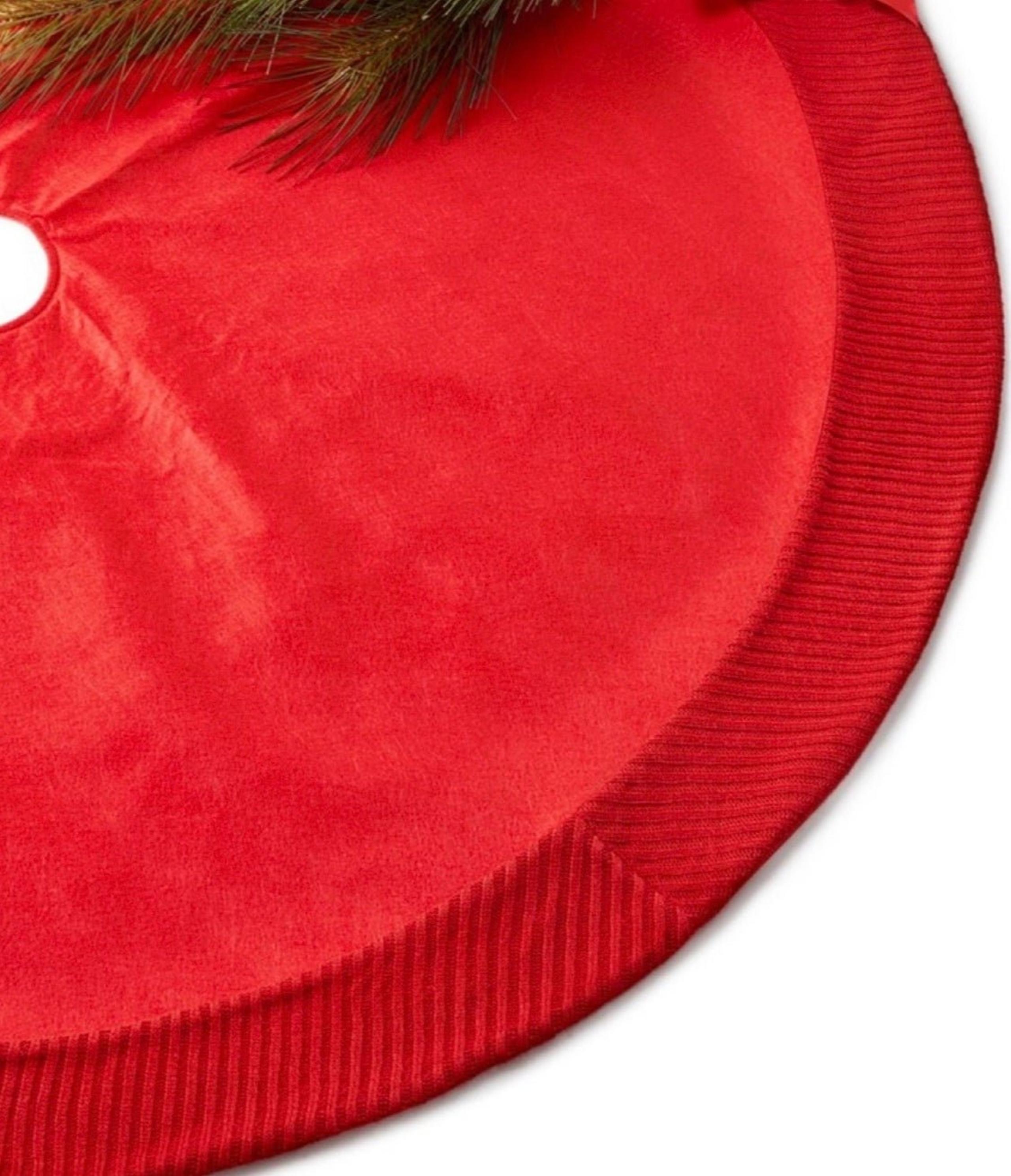 Holiday Lane Red Knit Border Tree Skirt