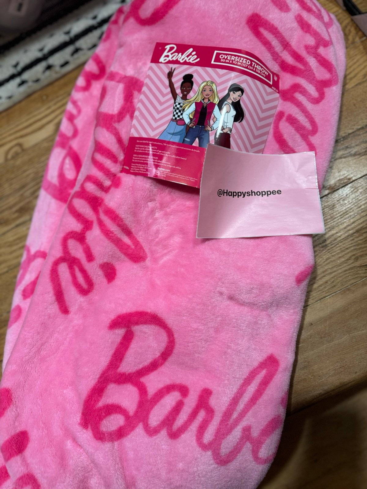 Barbie pink throw