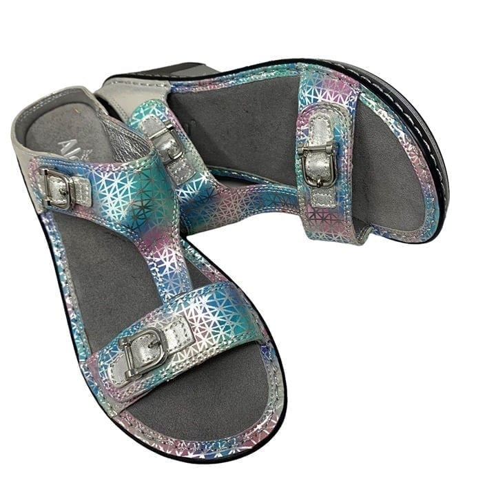 ALEGRIA Lara Pretty Baby Leather Wedge Sandals