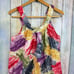 Mary McFadden Vintage Watercolor Dress Midi Tank Gown 80s Small Colorful