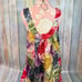 Mary McFadden Vintage Watercolor Dress Midi Tank Gown 80s Small Colorful
