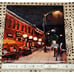 Trivet Wall Plaque Tabletop Decor Abstract Art Nightlife Street Scene 8 x 8