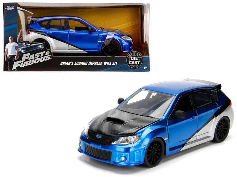 Brian's Subaru Impreza WRX STI Blue and Silver with Carbon Hood Fast & Furious